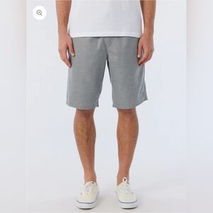 Hang Ten Drop In 21" E-Waist Walkshorts Mens Size Medium in a Grey Pattern EUC